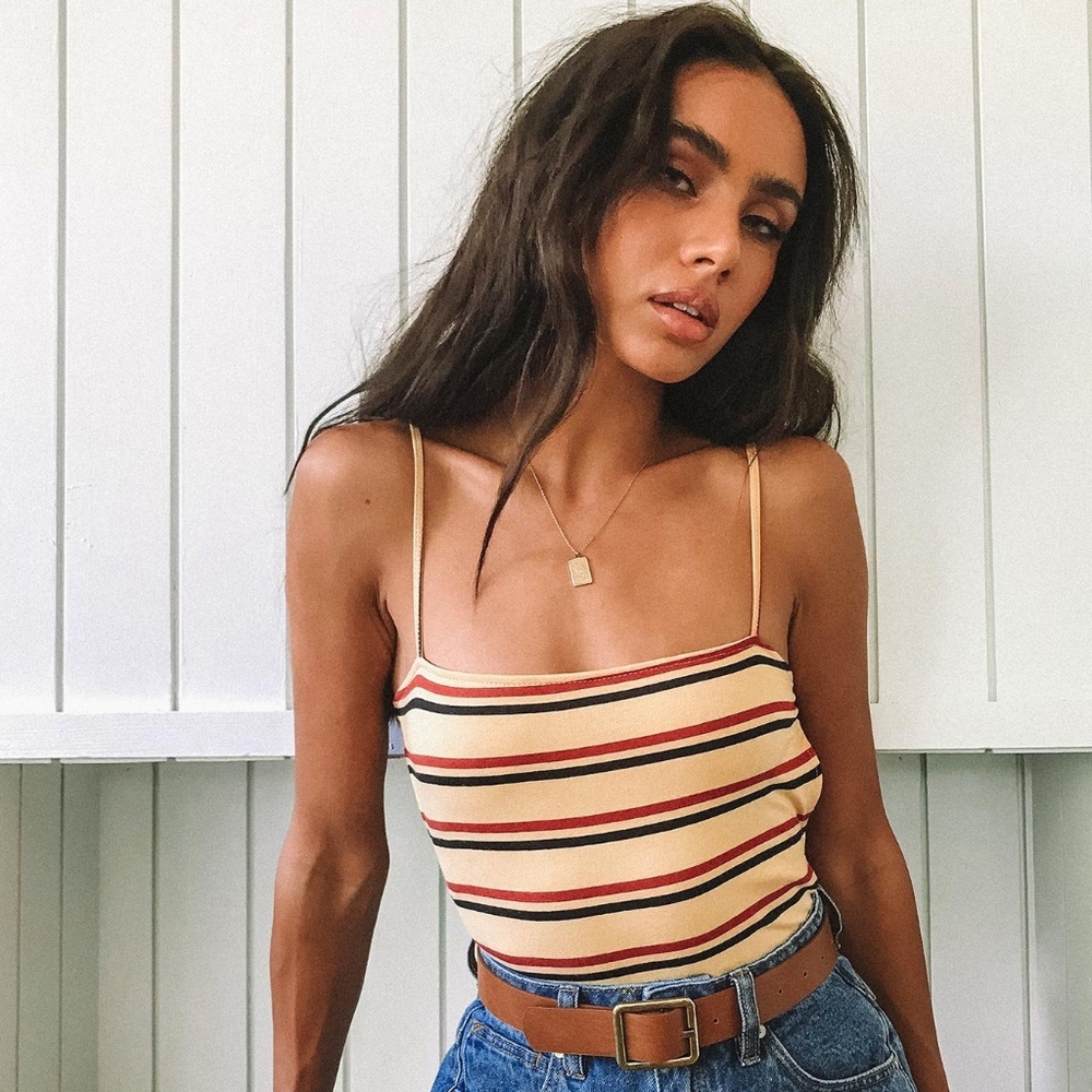 PRINCESS POLLY MOTEL LUCIA 70's STRIPE BODYSUIT